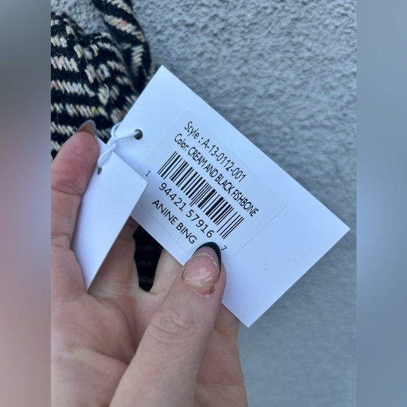 ANINE BING Nico Bag in Cream & Black Fishbone New with Tags! - Picture 12 of 16